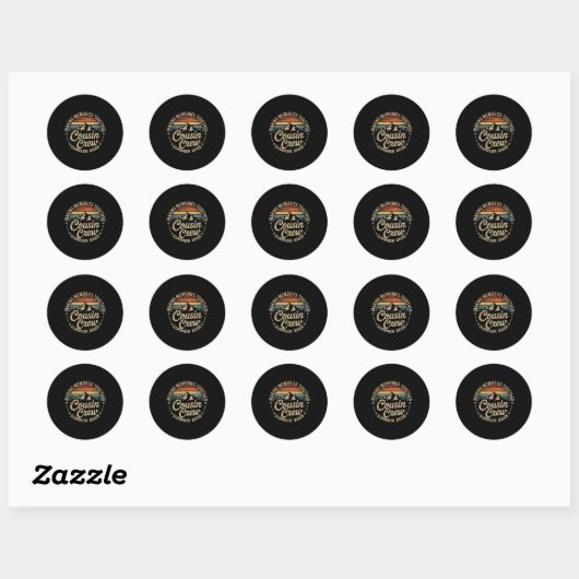 Cousin Crew 2025 Zomervakantie Strand Familiereis Ronde Sticker (Vel)
