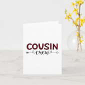 Cousin Crew Buffalo Plaid Pattern Kerstmis Kaart (Gele Bloem)