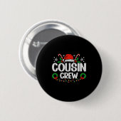Cousin Crew Christmas Lights Family Matching Pajam Ronde Button 5,7 Cm (Voorkant /achterkant)