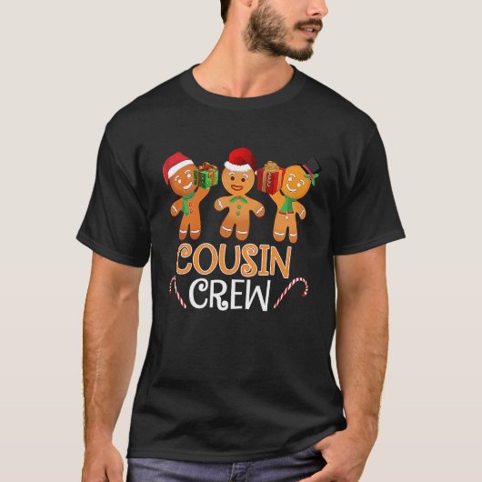 Cousin Crew Christmas PJs Gingerbread Man T-shirt (Voorkant)