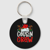 Cousin Crew Christmas Santa Hat Xmas Lights Men Bo Sleutelhanger (Voorkant)