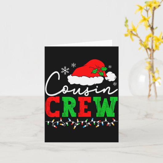 Cousin Crew Christmas Xmas Lights Family Matching Kaart (Gele Bloem)