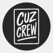 Cousin Crew Family Matching Funny Cousin Squad Tee Ronde Sticker (Voorkant)