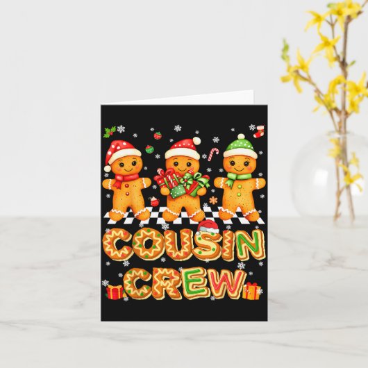 Cousin Crew Gingerbread Pjs Pajamas Christmas Xmas Kaart (Gele Bloem)