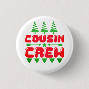 Cousin Crew - Kerstcitaten-86044 Ronde Button 3,2 Cm