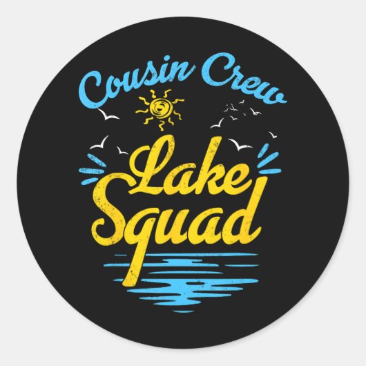 Cousin Crew Lake Squad Funny Ronde Sticker (Voorkant)
