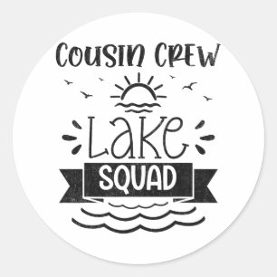 Cousin Crew Meer Squad Familie Reünie Zomer Water Ronde Sticker