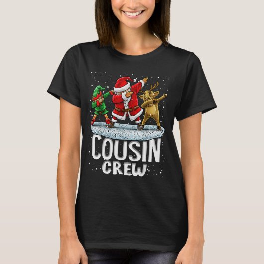 Cousin Crew Santa Elf Dabbing Matching Family Chri T-shirt (Voorkant)