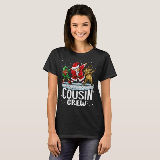 Cousin Crew Santa Elf Dabbing Matching Family Chri T-shirt (Voorkant volledig)