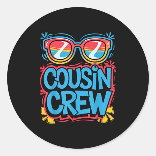 Cousin Crew Shirt Adults Kids Matching Cousin Givi Ronde Sticker (Voorkant)