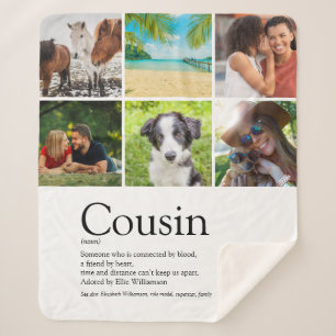 Cousin Definitie Foto Collage Fun Modern Sherpa Deken