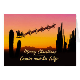 Cousin et sa femme Noël Père Noël sur le désert