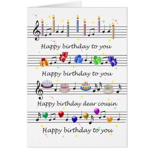 Cousin Funny Happy Birthday Song Sheet Music (Devant)