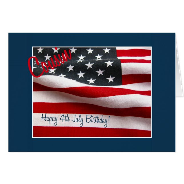 Cousin Joyeux 4 Juillet anniversaire (Devant horizontal)