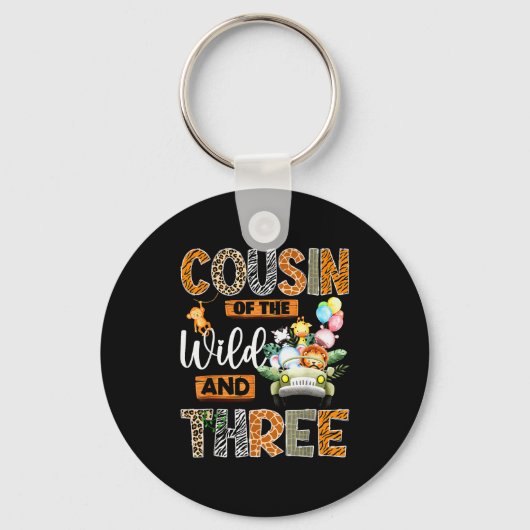 Cousin Of The Wild And Three 3rd Birthday Boy Safa Sleutelhanger (Voorkant)