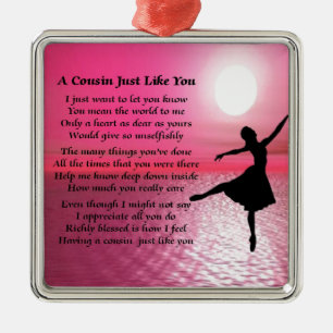 Cousin Poem - Ballerina Metalen Ornament