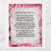 Cousin Poem Étiquette bouteille de vin - Rose Flor (Étiquettes simples)