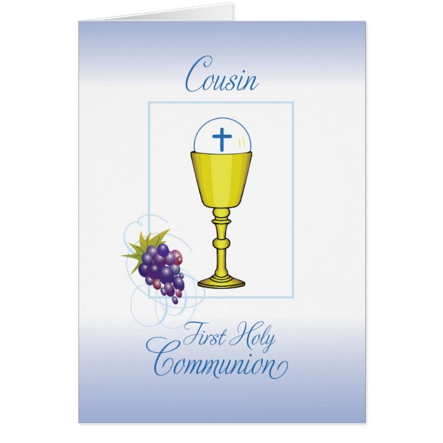 Cousin Première communion, Chalice avec hôte et ra (Devant)
