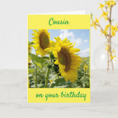 **COUSIN** SOUFFRE POUR VOTRE CARTE D'ANNIVERSAIRE (Fleur jaune)