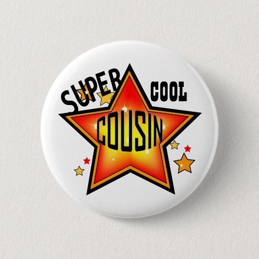Cousin Super Cool Star Funny Button (Voorkant)