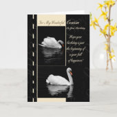 Cousin Swans carte d'anniversaire (Fleur jaune)