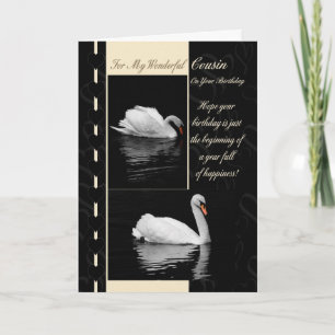 Cousin Swans carte d'anniversaire