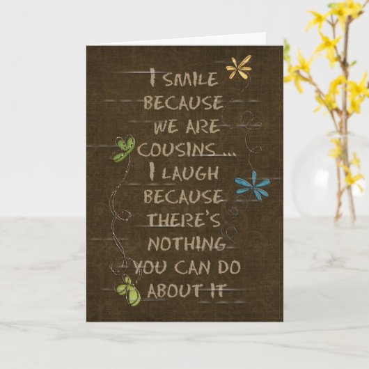 Cousin's Birthday humor Kaart (Gele Bloem)