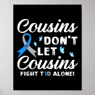Cousins laten geen neushoorns tegen T1d alleen dia Poster