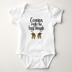"Cousins make the beste vrienden" Monkey Bodysuit