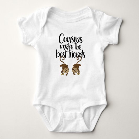 "Cousins make the beste vrienden" Monkey Bodysuit (Voorkant)