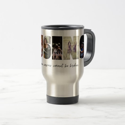 Cousins Photo Collage Travel Mug (Devant droit)