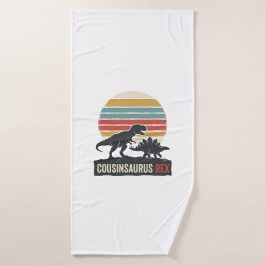 Cousinsaurus Rex Grappige Dinosaur Vintage T-shirt Badhanddoek (Badhanddoek)