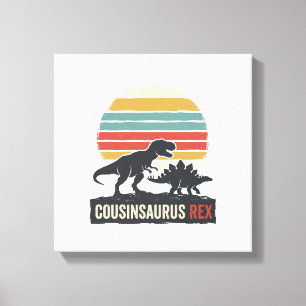 Cousinsaurus Rex Grappige Dinosaur Vintage T-shirt Canvas Afdruk