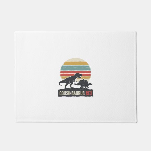 Cousinsaurus Rex Grappige Dinosaur Vintage T-shirt Deurmat (Voorkant)