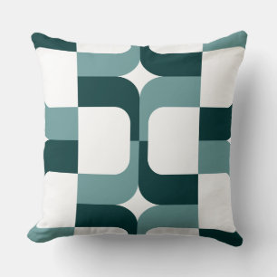 Coussin 020614 - Dk Moss Green et Ocean Green on White