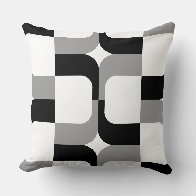 Coussin 020614 - Noir et gris sur blanc (Recto)