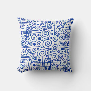 Coussin 040512 - Bleu de marine sur blanc
