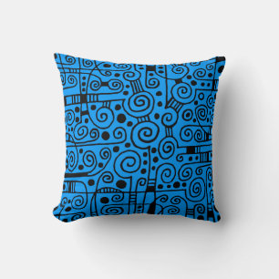 Coussin 040512 - Noir sur Bleu