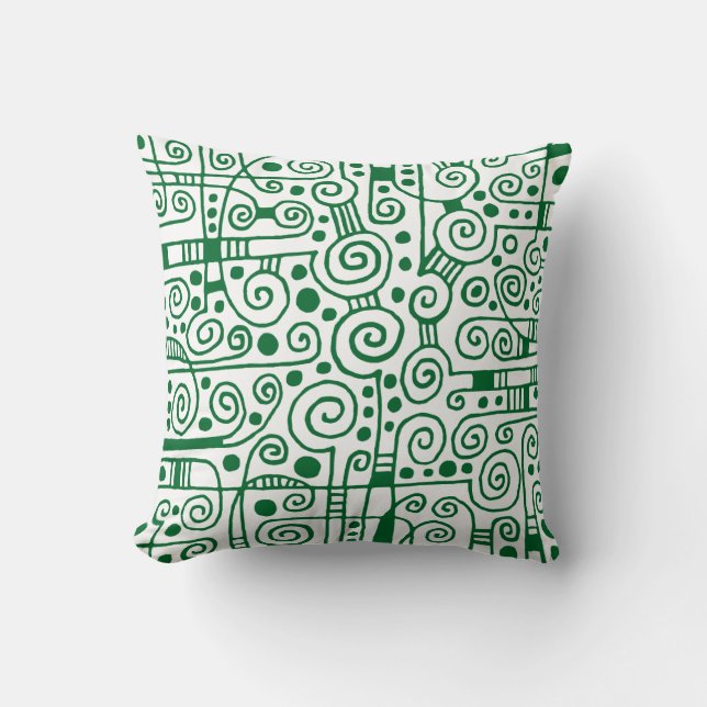 Coussin 040512 - Vert forestier sur blanc (Recto)