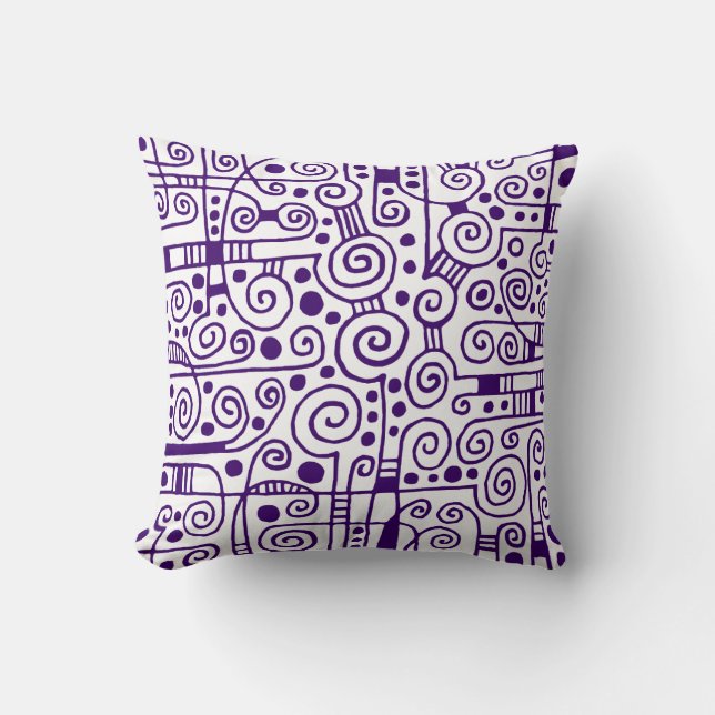 Coussin 040512 - Violet profond sur blanc (Recto)