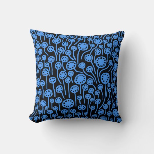 Coussin 090512 - Bleu bébé sur noir (Recto)