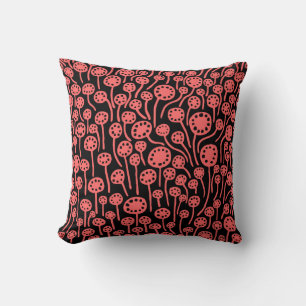 Coussin 090512 - Rose tropicale sur noir