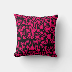 Coussin 090512 - Rouge néon sur noir