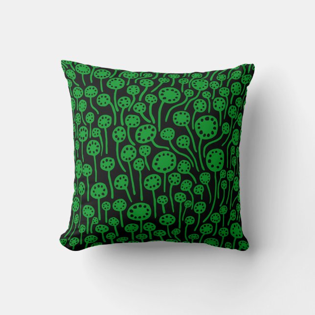 Coussin 090512 - Vert herbe sur noir (Recto)