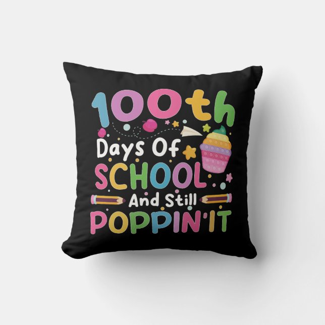 Coussin 100 jours d'école et fille toujours branchée  (Recto)