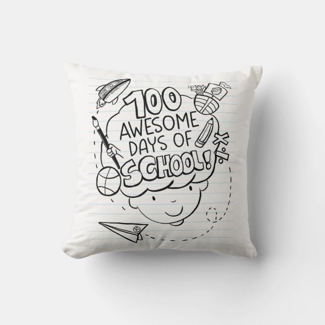 Coussin 100 jours incroyables d'école (Recto)
