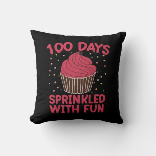 Coussin 100 Jours Parsemés De Fun Cupcake Écolière 