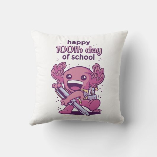 Coussin 100ème jour d'invitation à l'école (Verso)