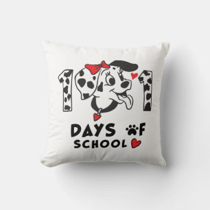 Coussin 101 Jours D'École Chien Dalmatien drôle