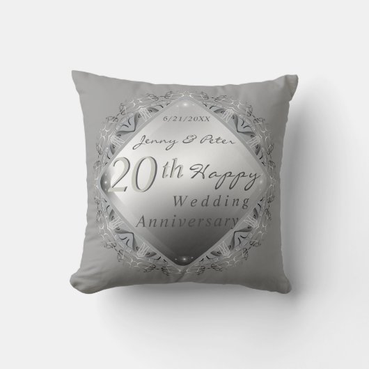 Coussin 10,11,20,25ème, 70ème anniversaire de MariageJeter (Recto)